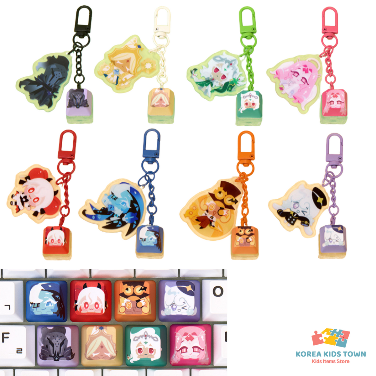 CookieRun Kingdom LED Keycap Keyring 8 Types Choice / Shadow Milk Pure Vanilla