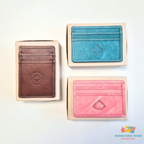 CookieRun Cookie Handmade Leather Embroidered Card Wallet Shadow Milk