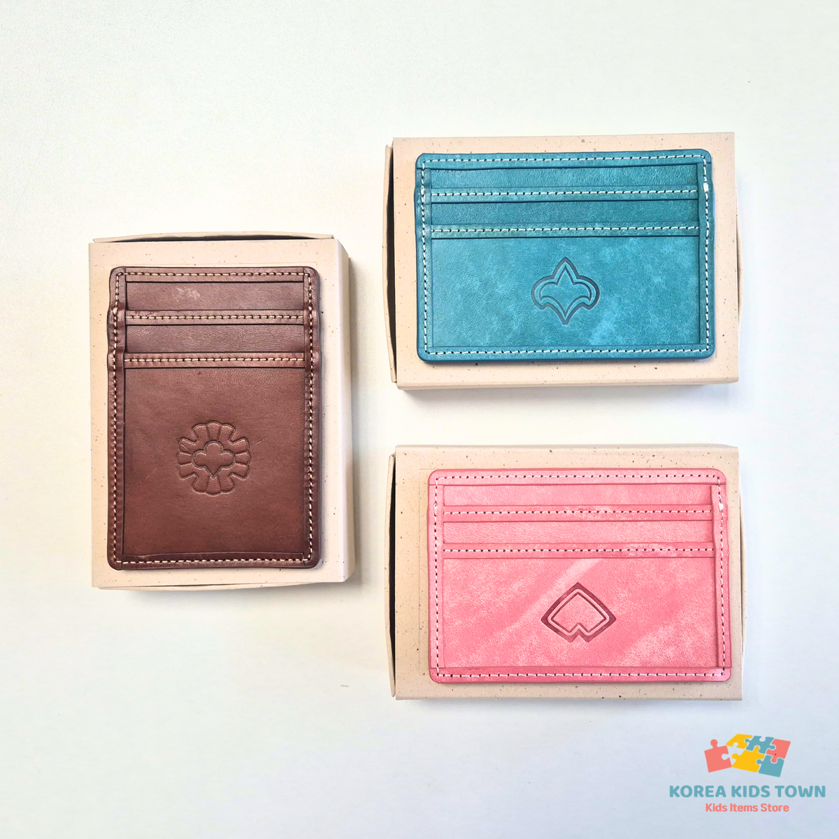 CookieRun Cookie Handmade Leather Embroidered Card Wallet Shadow Milk