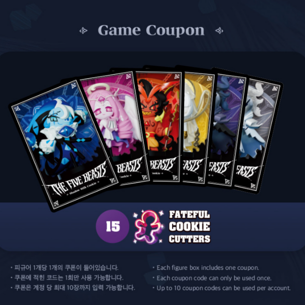 CookieRun Kingdom Figure The Five Beasts + Photo Card