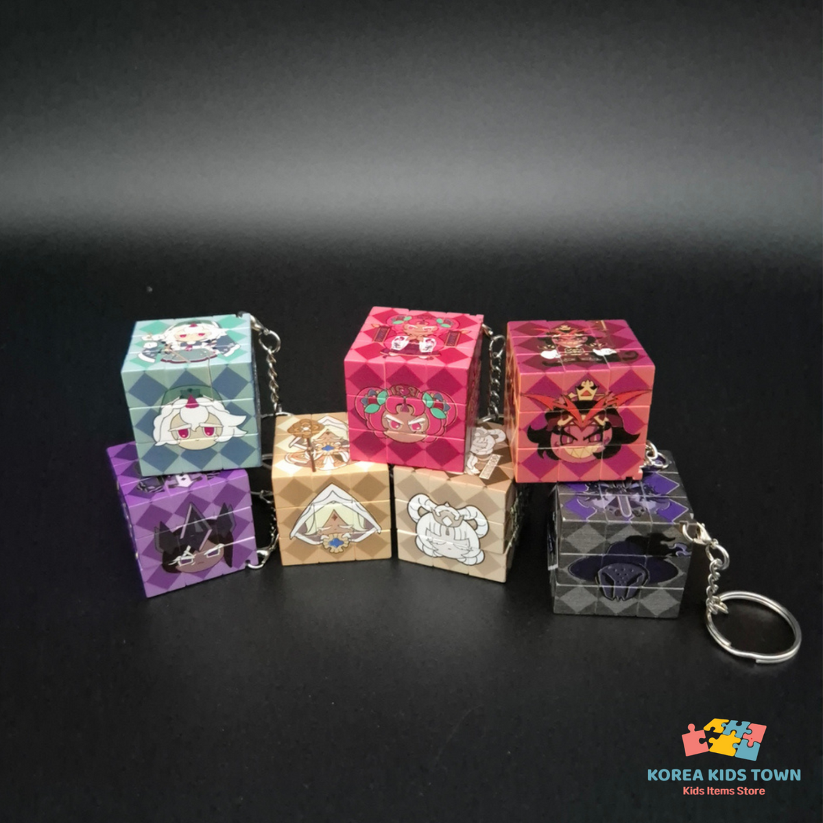 CookieRun Kingdom Art Collab Beast & Ancient Cookies rubiks cube KEYRING