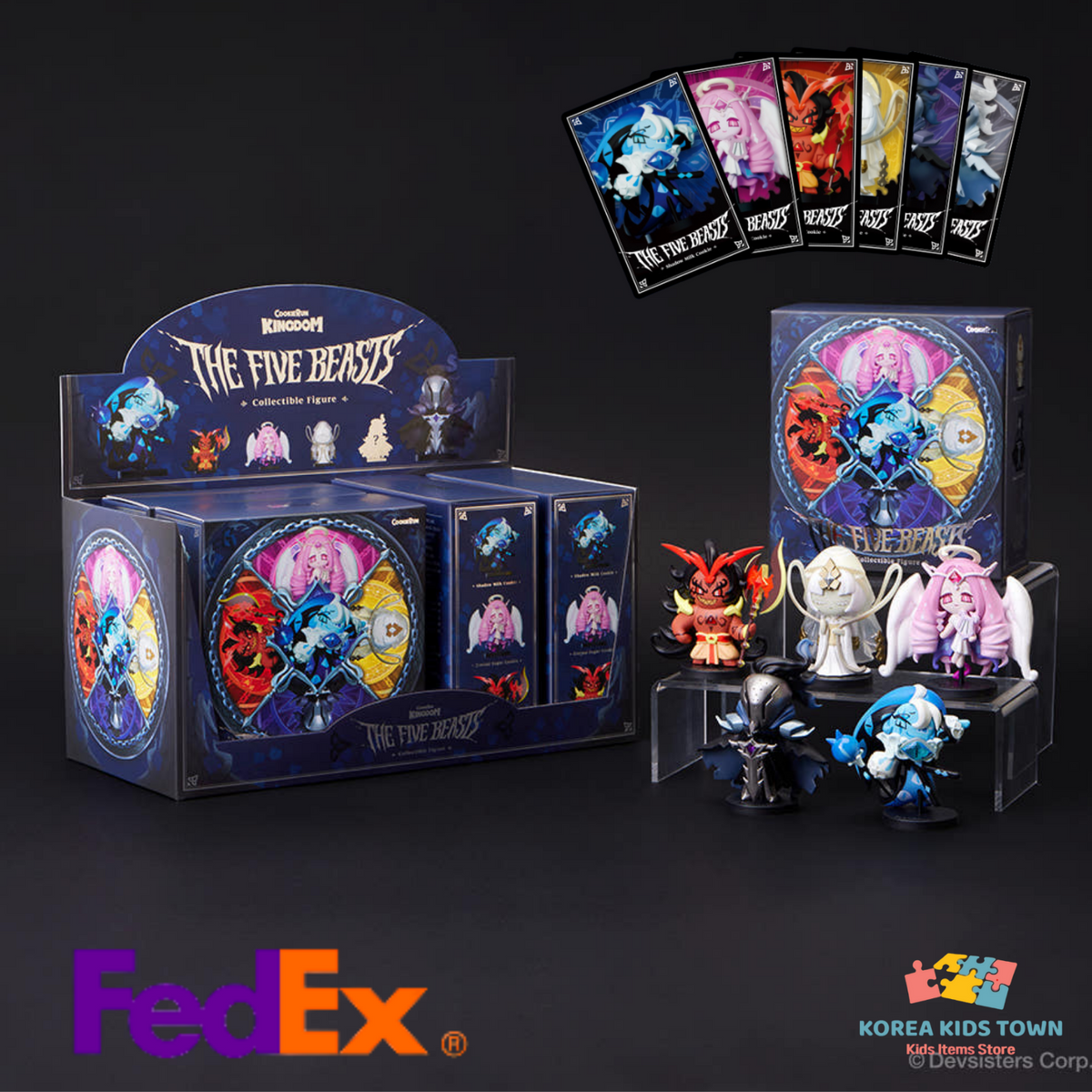 CookieRun Kingdom Figure The Five Beasts + Photo Card