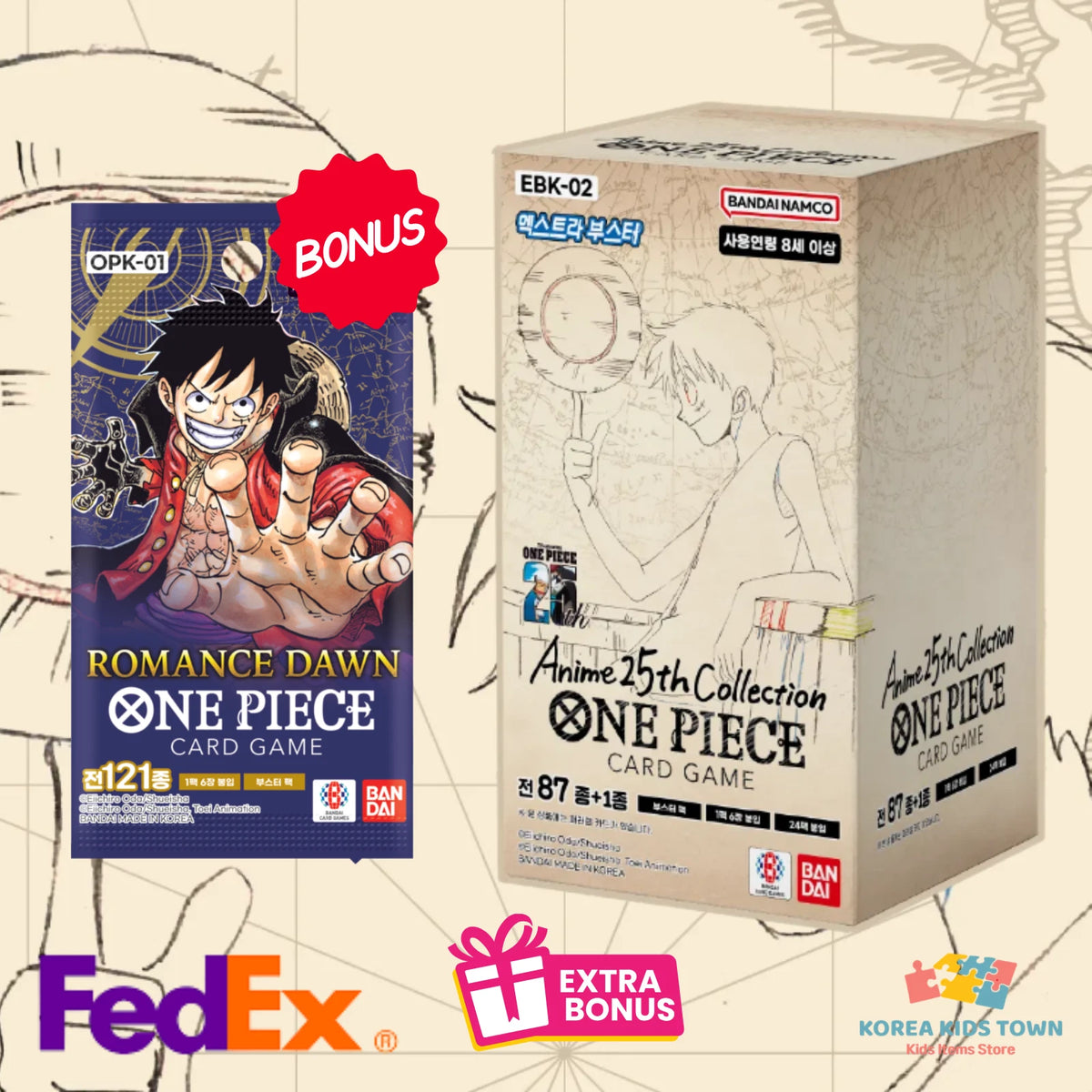 One Piece EB02 Anime 25th Collection Booster Box / Carton — Korean Edition — image 3