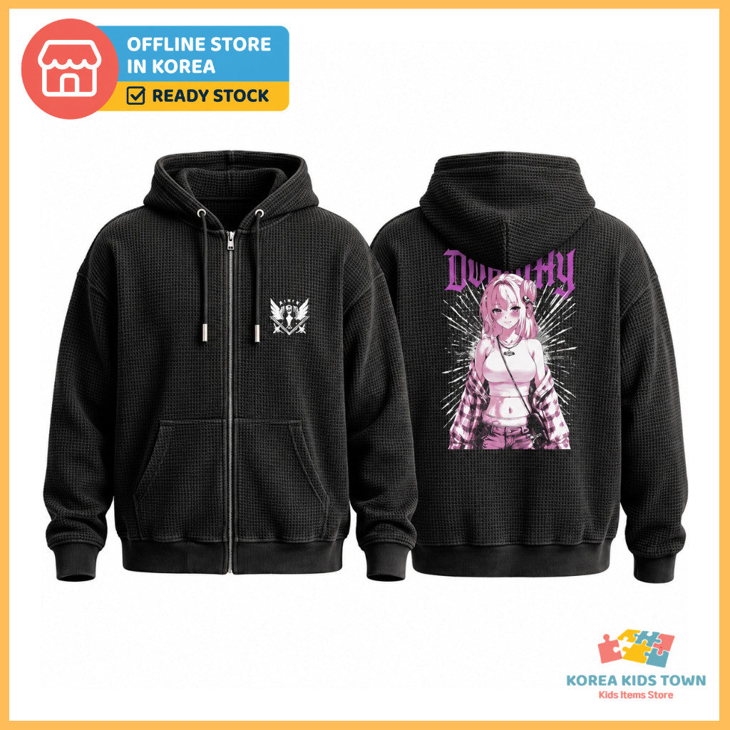 Waffle Zip-Up Hoodie